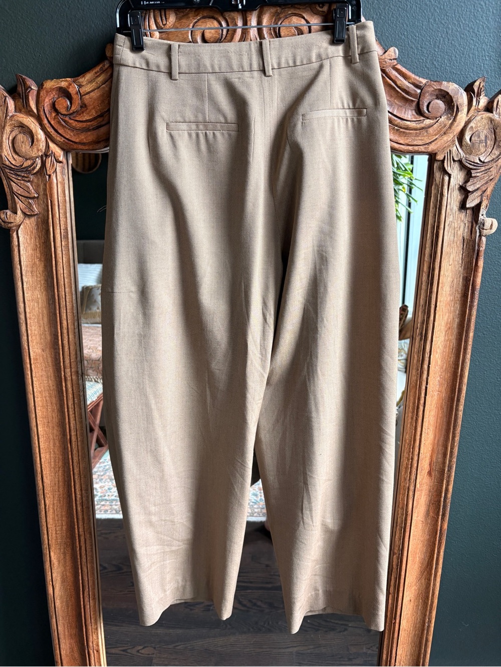 Women’s Tibi Wide-Leg Wool Pleated Pants in Khaki - Picture 12 of 12